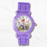 Montre Cute aquarelle Bois Fée Papillon Floral<br><div class="desc">Aquarelle mignonne Bois Fée Papillon Floral Kids Girly eWatch Watches présente une jolie fée boisée avec des papillons et des fleurs. Créé par Evco Studio www.zazzle.com/store/evcostudio</div>