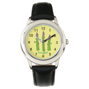 Montre Cute asperges chantant un trio végétal dessin anim