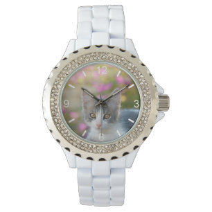 Montre Cute Bicolor Kitten Fluffy Cat Photo - cadran
