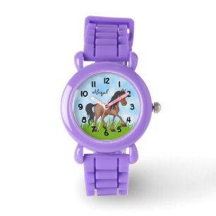 Montre Cute Brown et Black Horse