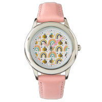 Cute Bumble Bee et Rainbows Motif