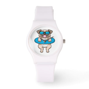 Montre Cute Carlin en Flotte Bleue - Cute Animal Amateur