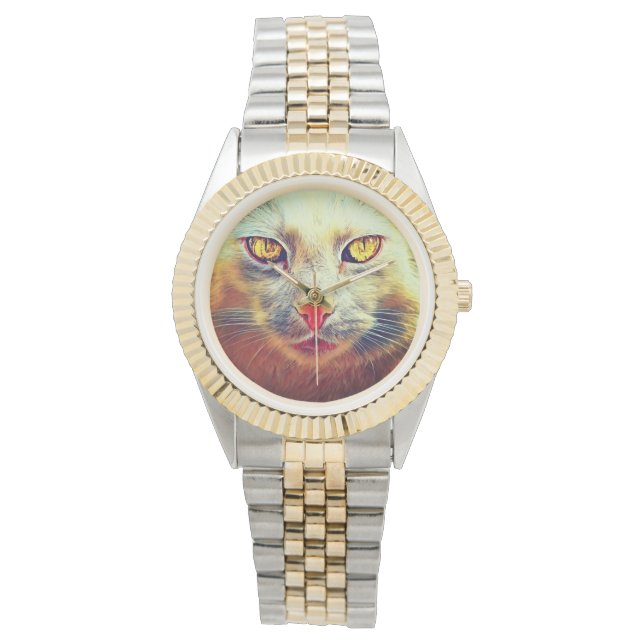 Montre Cute Cat Golden Face eWatch (devant)