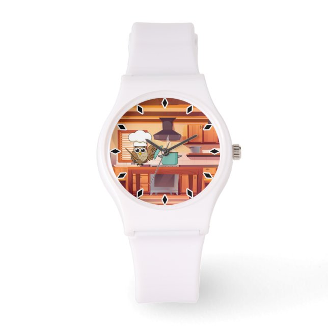 Montre Cute Chef Owl Cuisine en cuisine (Recto)