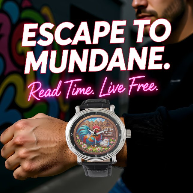 Montre Cute Chick and Old Rooster. (Créateur téléchargé)