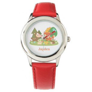 Montre Cute Colorful Woodland Animaux Enfants Personnalis