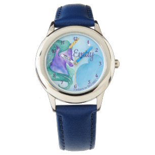 Montre Cute Croyez en Unicorn Pretty Blue Green Unicorn