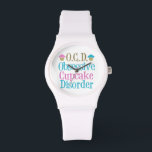 Montre Cute Cupcake<br><div class="desc">Un joli cupcake design rose et bleu. J'ai l'OCD,  le trouble obsessionnel du cupcake. Un grand cadeau pour un boulanger amusant avec un sens de l'humour.</div>