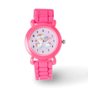 Montre Cute Dancing Unicornes Magique Arc-en-ciel & Étoil