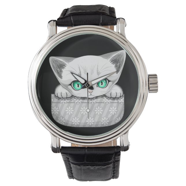 Montre Cute de chat et pointe joueuse à partir d'une poch (devant)