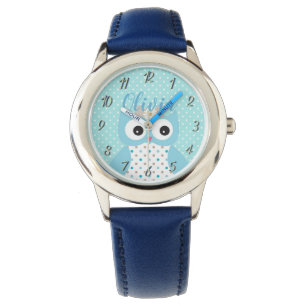 Montre Cute Dotty Blue Owl Art Personnalisé Girls