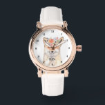 Montre Cute Fox Girly Animaux sauvages Dames Aquarelle<br><div class="desc">Mignon,  poux,  renard floral,  bois,  faune,  animal de la forêt,  surveillance de l'aquarelle. Fille,  Parfait pour elle. Personnalisez-le avec votre nom.</div>