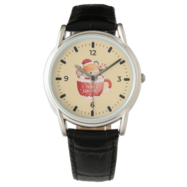 Montre Cute Fox Merry Christmas Pocket Watch (devant)