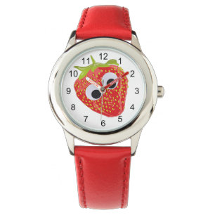 Montre Cute fraise enfants regarder la sangle rouge
