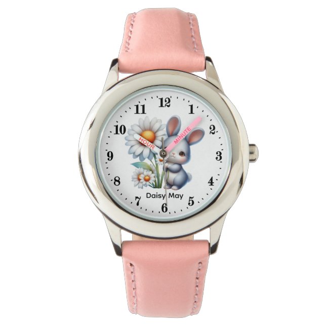 Montre Cute girls bunny lovers add name  (devant)