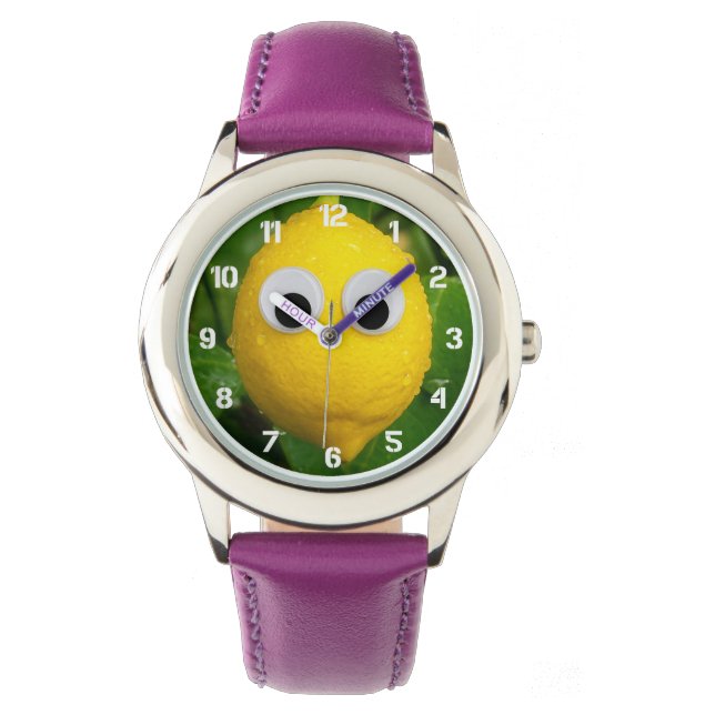 Montre Cute Googly Eye Lemon Kids Clock (devant)