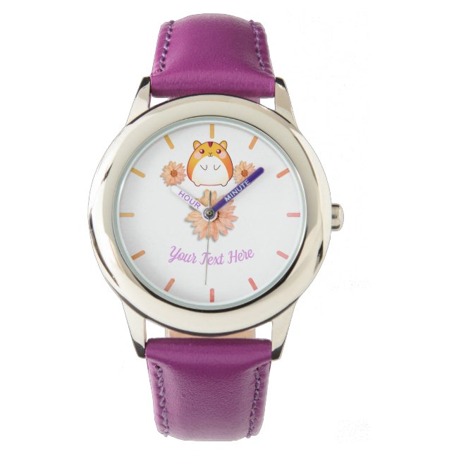 Montre Cute Kawaii Hamster personnalisé (devant)