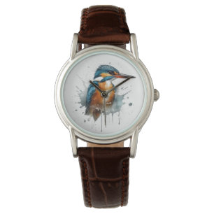Montre Cute Kingfisher en bleu et orange