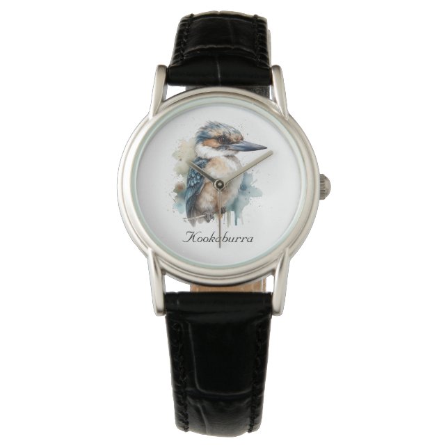 Montre Cute Kookaburra sur une branche, personnalisé (devant)