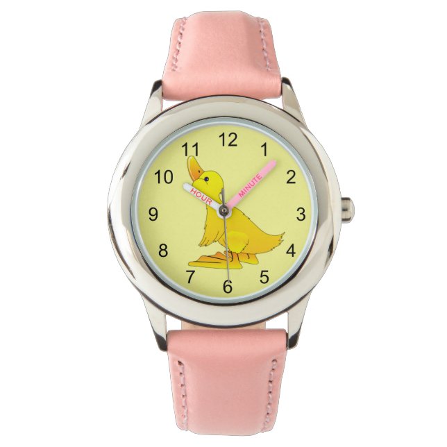 Montre Cute Little Jaune Canard Cartographié (devant)