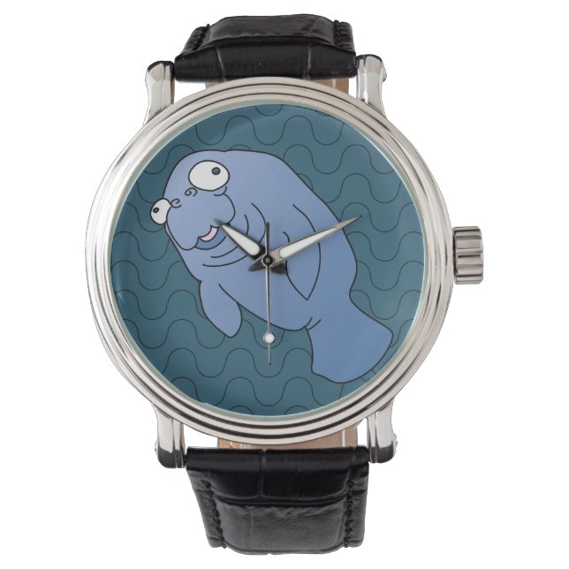 Montre Cute Manatee Hugger Cartographier animal (devant)