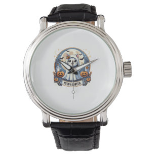 Montre Cute Meow-lolween Chat en costume fantôme Hallowee