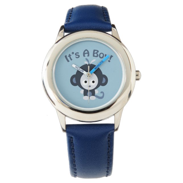 Montre Cute Monkey - C'est un garçon ! (devant)