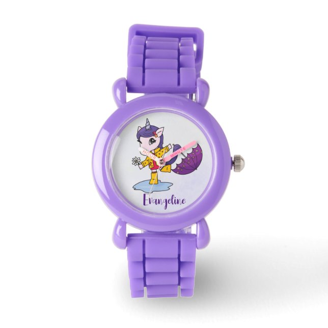 Montre Cute personnalisée et simple licorne (Recto)