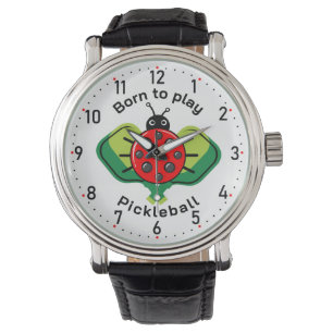 Montre 🐞 Cute pickleball ladybug white Watch