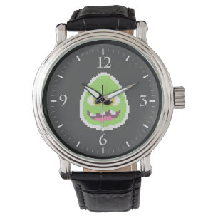 Montre Cute pixellisé oeuf monster tasse de café