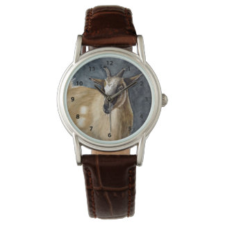 Montre Cute Pygmée Chèvre Aquarelle