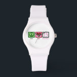Montre Cute Quinze<br><div class="desc">Peace Love 15th Birthday. Un joli cadeau de quinceanera.</div>