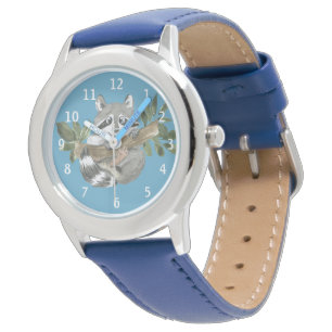 Montre Cute Raccoon Rustic Woodland Girls First Watch