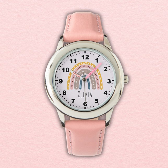 Montre Cute Rainbow Boho Watercolor Multicolor (Créateur téléchargé)