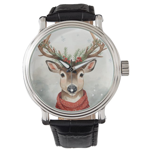 Montre Cute Reindeer Christmas Wrist Watch (devant)