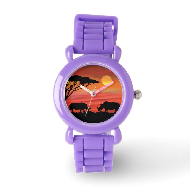 Montre Cute Rhinoceros dans le Serengeti (Recto)