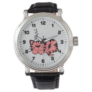 Montre Cute rose Kitty Chat Nap Montre-Poignon
