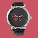 Montre Cute Rouge Coeur adoré AF<br><div class="desc">Design AF adoré mignon avec coeur rouge et lettrage.</div>