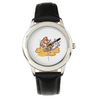 Montre Cute Surfing Pizza Slice Wall watch