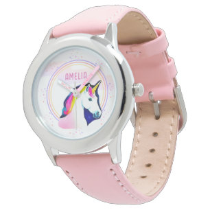 Montre Cute Unicorn Magical Stars Girl Name