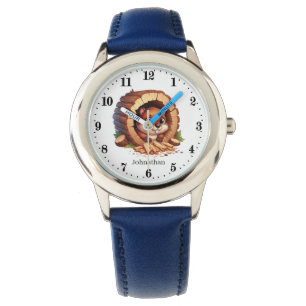 Montre Cute unisex enfants castor amoureux ajouter le nom