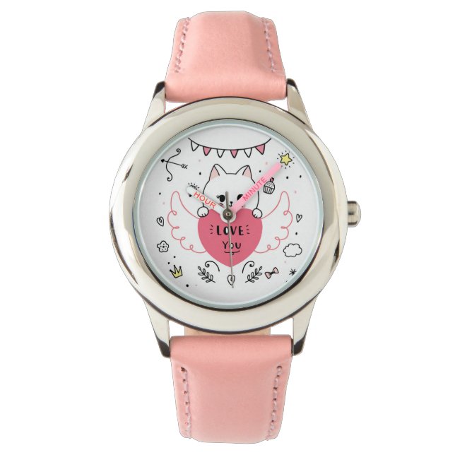 Montre Cute Valentine's Day Chat (devant)
