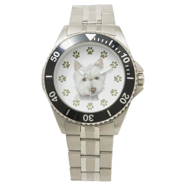 Montre Cute Westie Dog Art Watch (devant)