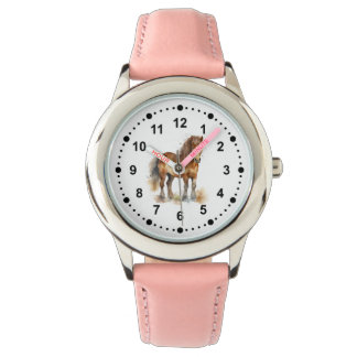 Montre Cute Whimsical Brown Cheval Pony Enfants
