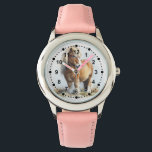 Montre Cute Whimsical Brown Cheval Pony Enfants<br><div class="desc">Jolie montre à cheval pour enfants avec une aquarelle peinte style artwork d'un mignon poney marron et une face d'horloge facile à lire.</div>