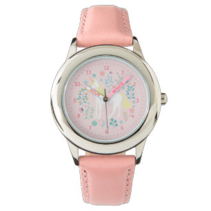 Montre Cute Whimsical Unicorn Watch rose