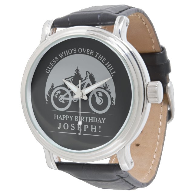 Montre Cycling Cyclist Happy Birthday Personalized (Incliné)