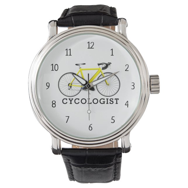 Montre Cycologiste Bicyclette Jaune (devant)