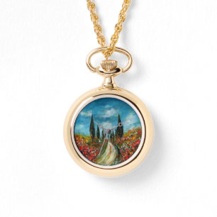 MONTRE CYPRÈS ET POPIES EN TOSCANE