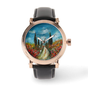 MONTRE CYPRÈS ET POPIES EN TOSCANE